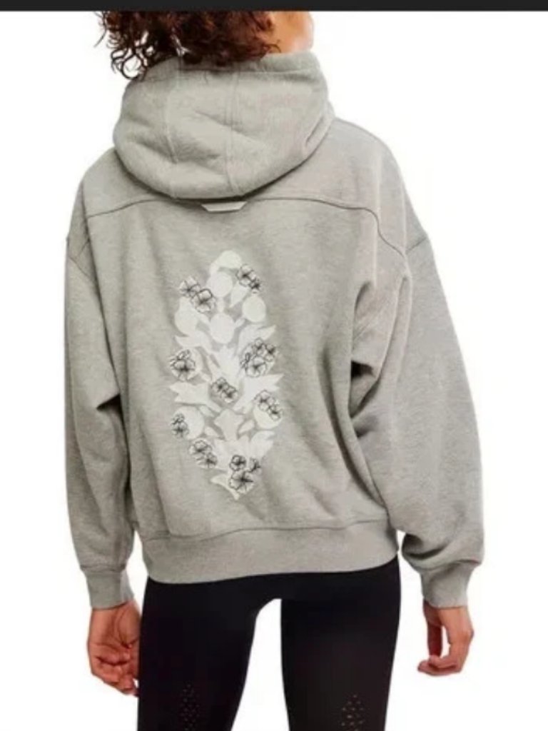 Free People Fp Movement Final Call Logo Embroidered Hoodie L
